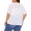 Agnes Orinda Women's Plus Size Short Sleeve Sheer Crewneck Button Down Knitted Casual Cardigan - 4 of 4