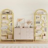 81.7" Arched 6-Tier Bookcase, Geometric Metal Shelf, Modern Open Storage for Bedroom, Living Room, Home Office - 4 of 4