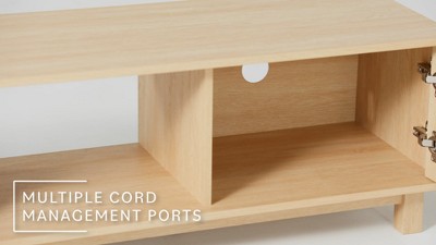 Coastal Oak Modern Fluted 2-Door TV Stand