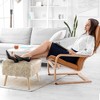 Cheer Collection 17" Square Faux Fur Stool - 4 of 4