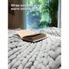 100 Cotton Weighted Blanket, Chunky Knitted Throw, No Fillers, Soft Breathable, Machine Washable, Light Grey, 40x50 Inch, 10lbs - 2 of 4