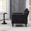 Airsurfer Modern Upholstered Armchair with Tufted Back, Storage Pocket & Wooden Legs, Comfy Accent Chair for Living Room or Bedroom, Black - 4 of 4