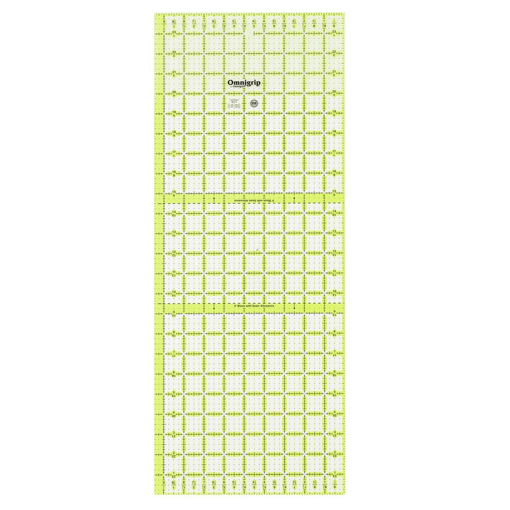 Omnigrid 9-1/2" x 24" Non-Slip Rectangle Quilting Ruler