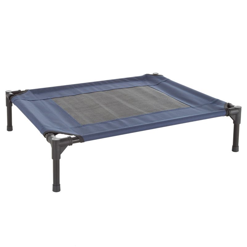 Elevated Dog Bed - 30x24-Inch Portable Pet Bed with Non-Slip Feet - Indoor/Outdoor Dog Cot or Puppy Bed for Pets up to 50lbs by PETMAKER (Blue), 4 of 9
