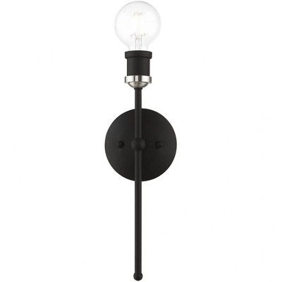 Lansdale Black and Brushed Nickel Contemporary Urban Sconce
