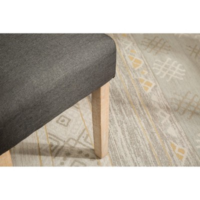 Elegant Gray Linen Upholstered Parsons Side Chair Set
