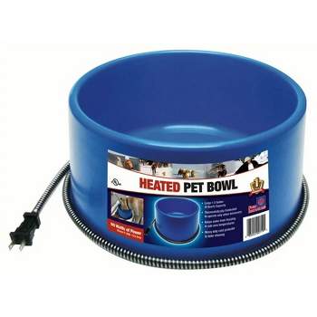 Farm Innovators 60 Watt Premium Plastic Heated Pet Water Bowl with Advanced Thermostatic Control for Large Dogs and Cats, Blue