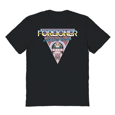 Foreigner Men's Juke Box Hero 80S Short Sleeve Graphic Cotton T-shirt