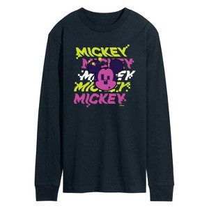 Men's - Disney - Mickey Stacked Long Sleeve Graphic T-Shirt - 1 of 3