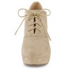 Allegra K Women's Platform Chunky Heel Lace Up Booties - 3 of 4