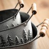 Sullivans Metal Tree Planters with Handles Set of 3, 7.5"H, 6.25"H & 5.5"H White - 2 of 3