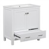 Bathroom vanity set with ceramic sink, modern bathroom cabinet, soft-close doors and drawers, hardwood frame. - 2 of 4