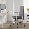 LeisureMod Aleen Office Chair in Upholstered Leather and Iron Frame with Swivel and Tilt - 2 of 4