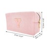Unique Bargains Corduroy Rectangular Letter Makeup Bag Pink 1 Pc - 2 of 4