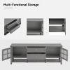 ChicFurnit TV Stands and Consoles Entertainment Center with Storage Cabinets and Open Shelf Media Console for Living Room, Gray, 59.1"*15.7"*21.7" - 3 of 4