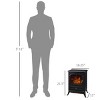 SEVOBAL Fireplace Insert Heater Mantel 3D Flame Fireplace Stove Bottom Air Outlet Fire Place Panoramic Fire Place Heater, Black, 17.7"*13.2"*22.2" - 3 of 4