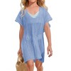 Girls swim cover up crochet swimsuits kids swimwear beachwear tops - 2 of 4