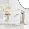 BWE Waterfall Single Hole Single-Handle Low-Arc Bathroom Sink Faucet With Pop-up Drain Assembly - 3 of 4