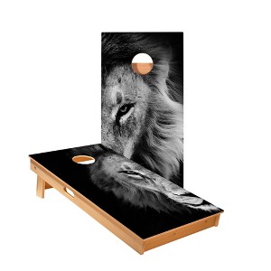 Skips Garage Black And White Lion Cornhole Boards - ACA Star Series - 1 of 1