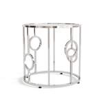 Oakmonte Mirrored Round End Table Chrome - HOMES: Inside + Out