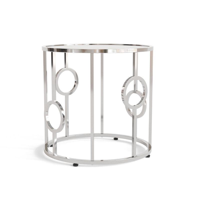 Oakmonte Mirrored Round End Table Chrome - HOMES: Inside + Out, 1 of 10
