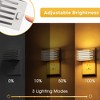 YANSUN 2-Pack 1W Plug-in Amber Night Light, Up & Down Glow, White Base, 3-Level Button Dimmer, US Plug, 2000K - 4 of 4