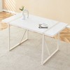NicBex 55" Modern Rectangle  Dining Table,Kitchen Table with MDF Tabletop and Metal Legs for 4-6 Seaters,White - 2 of 4