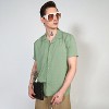 Campus Sutra Men Men's Pistachio Green Embroidered Creased Shirt - 2 of 4