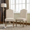 Roundhill Furniture Mod Urban Style Solid Wood Nailhead Fabric Padded Parson Chair, Tan, Set of 2 - 2 of 4