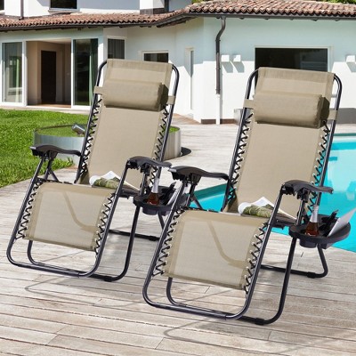 Sonkuki Patio Zero-gravity Chair Recliner Folding Textilene Chair