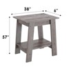 2-Tier Farmhouse End Table - Narrow Side Table with Storage Shelf for Bedroom/Living Room - 3 of 4