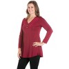 24seven Comfort Apparel Womens Flared Long Sleeve Plus Size Henley Tunic Top - 2 of 4