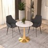 LeisureMod Bristol 27" Round Dining Table – Sintered Stone Top Accent Café Table & Sturdy Steel Gold Pedestal Base for Kitchen and Small Spaces - 2 of 4