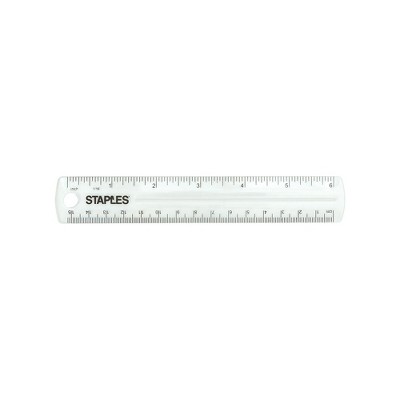 Staples 6" Acrylic Ruler Clear (51907) 2772896