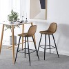 Hybition Bar Height Bar Stool with Back Stools ,Metal Legs and Footrest, Modern Upholstered Velvet Counter bar Chairs,Industrial Pub Chairs,Set of 2 - 3 of 4