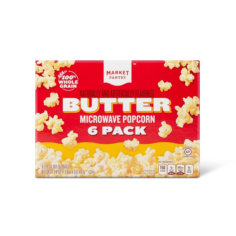 Butter Microwave Popcorn - 6ct - Market Pantry&#8482;, 1 of 6