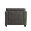 Linen Chair with Pocket Coil Seat, Loose Back & Seat Cushion and Wooden Block Legs for Living Room - 3 of 4
