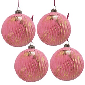 Dexmalle Set of 4 Glass Decorative Hanging Ball Christmas Tree Ornaments - 1 of 4