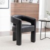 SEYNAR Modern Glam PU Leather Upholstered Dining Chair, Open-Back Accent Chair - 2 of 4