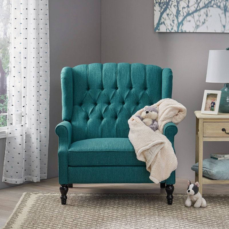 Apaloosa Oversized Wingback Press-Back Recliner&#160;Teal - Christopher Knight Home, 3 of 8