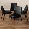Set of 4 Darcell Modern and Contemporary Faux Leather Upholstered Dining Chairs - Baxton Studio - 4 of 4