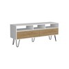 54" Manufactured Wood TV Stand with Two Pull-Down Door Cabinets, Three Shelves, and Cable Management for Living Room - 2 of 4