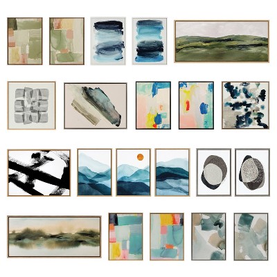 Sylvie Peaceful Landscape III Gold Framed Canvas Art, 18x40