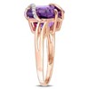 EVERLY JEWELRY | Rose Plated Sterling Silver 6 CT TGW Amethyst and Diamond Accent Wrapped Ring - 2 of 4