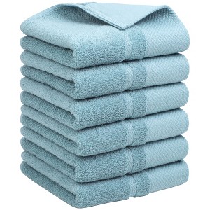 PiccoCasa Bathroom Kitchen Soft 100% Combed Cotton Highly Absorbent Hand Towel Set - 1 of 4