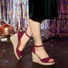 Allegra K Women's Ankle Strap Wedge Heel Open Toe Sandals - 2 of 4