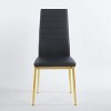 Dining Chair Set of 4, Faux Leather Upholstered Chair with Golden/Chrome Metal Legs, Kitchen & Dining Chairs - ModernLuxe - 4 of 4