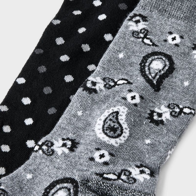 Men&#39;s Polka Dots Novelty Crew Socks 2pk - Goodfellow &#38; Co&#8482; Charcoal Gray 7-12, 4 of 5