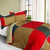 Slickblue Twin Comforter Set, Vermicelli Quilting, Patchwork Bedding, Handmade Look, Multiple Design Options - 2 of 3