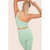 Women's Geo Spiral One Shoulder Sports Bra - mono b - 3 of 3